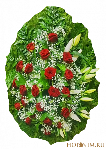 Ритуальный венок из живых цветов эконом №2